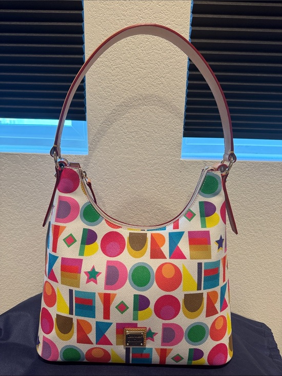 Dooney & Bourke Handbags - Dooney & Bourke Multicolor Logo Print Hobo Bag